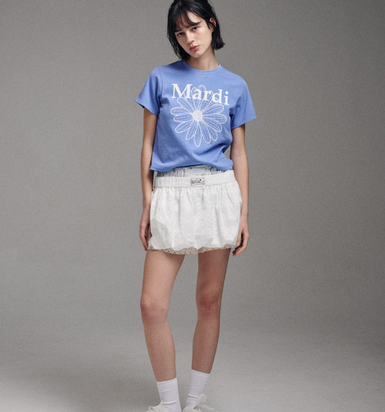 [MARDI MERCREDI] SLIM TSHIRT FLOWERMARDI (BLUE WHITE)