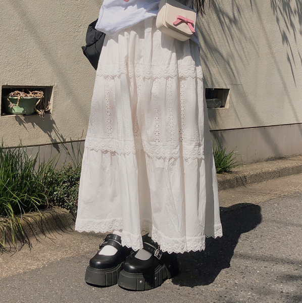 [VINVLE] [vinvle made] Lovely Lace Long Skirt