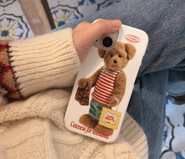 [Lazy Merry] Happy Shopping Teddy Phone Case