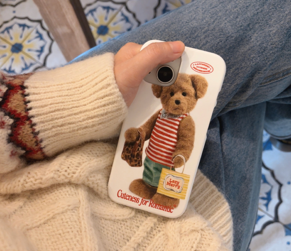 [Lazy Merry] Happy Shopping Teddy Phone Case