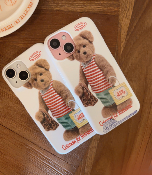 [Lazy Merry] Happy Shopping Teddy Phone Case