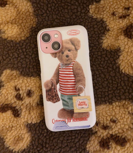 [Lazy Merry] Happy Shopping Teddy Phone Case