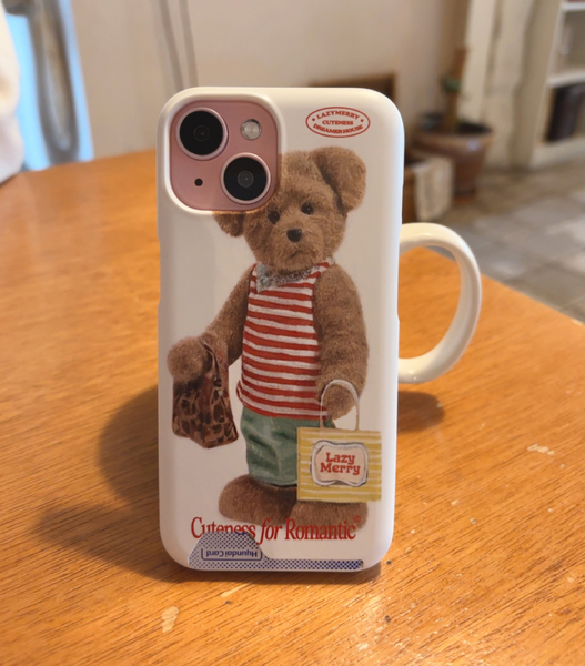 [Lazy Merry] Happy Shopping Teddy Phone Case