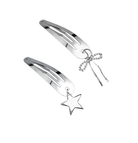 [VVV] [SET] Ribbon Star Hair Clip Pins