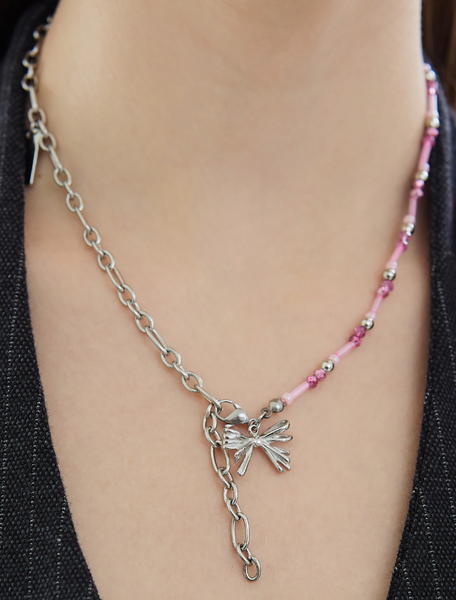 [VVV] Ribbon Star Chain Drop Surgical Necklace