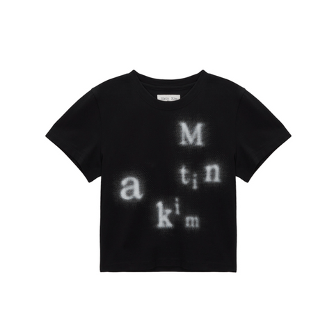 [Matin Kim] BLURRED LOGO CROP TOP IN BLACK