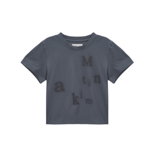 [Matin Kim] BLURRED LOGO CROP TOP IN CHARCOAL