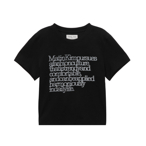 [Matin Kim] THIN TYPO TOP IN BLACK