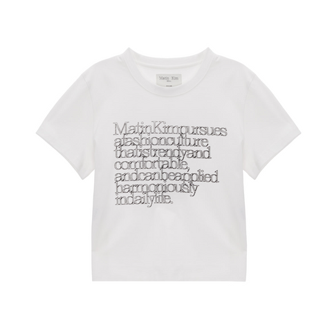 [Matin Kim] THIN TYPO TOP IN WHITE