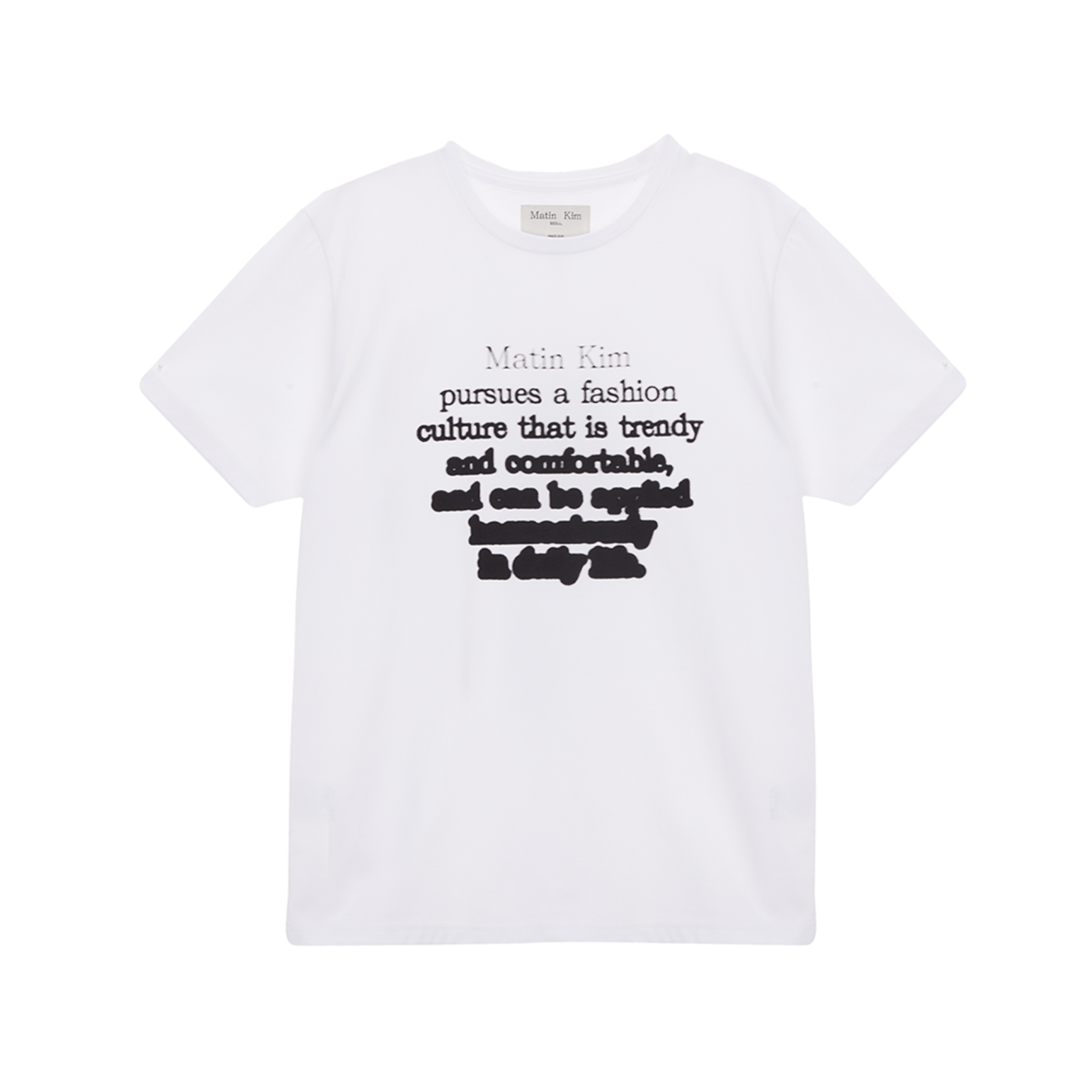 [Matin Kim] INK LETTERING TOP IN WHITE