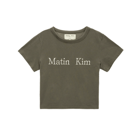 [Matin Kim] LOGO CROP TOP IN CHARCOAL