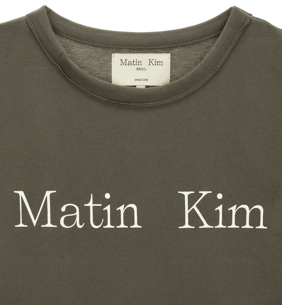 [Matin Kim] LOGO CROP TOP IN CHARCOAL