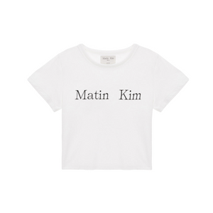 [Matin Kim] LOGO CROP TOP IN WHITE