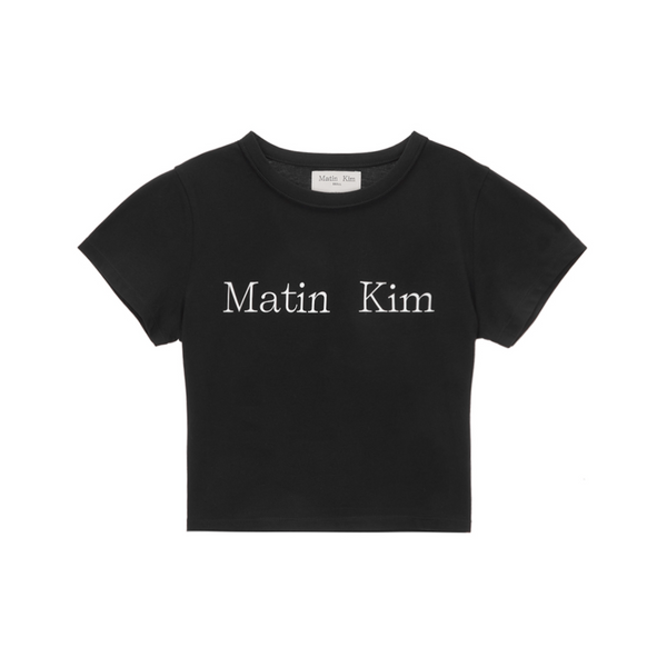 [Matin Kim] LOGO CROP TOP IN BLACK