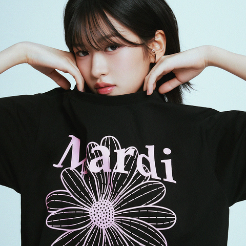 [MARDI MERCREDI] TSHIRT FLOWERMARDI (BLACK PINK)