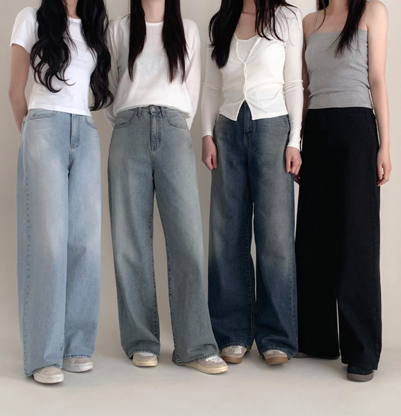 [SLOWAND] # SLOWMADE More Wide Vintage Denim Pants (4Colors)