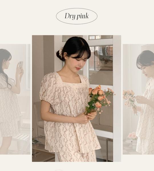 [Juuneedu] Cosette Flower Short Sleeve Pyjama Set