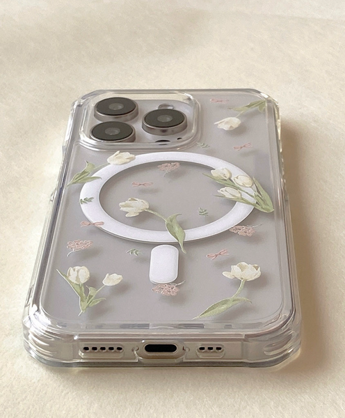 [Romantic Mood] Chiffon Tulip MagSafe Phone Case