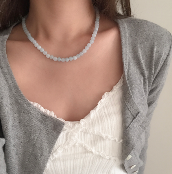 [moat] Aqua Marine Necklace (Silver925)