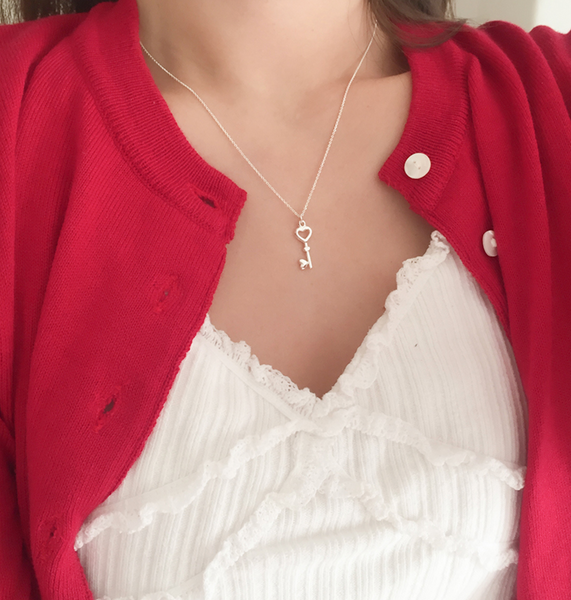 [moat] Heart Key Necklace (Silver925)