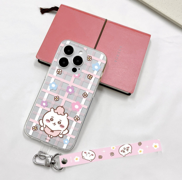 [韓版Chiikawa] Chiikawa Clear Phone Case + Tag Strap 透明手機殼 ＋手機帶