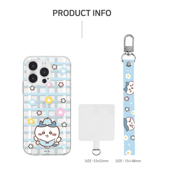 [韓版Chiikawa] Chiikawa Clear Phone Case + Tag Strap 透明手機殼 ＋手機帶