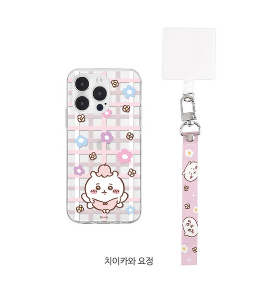 [韓版Chiikawa] Chiikawa Clear Phone Case + Tag Strap 透明手機殼 ＋手機帶