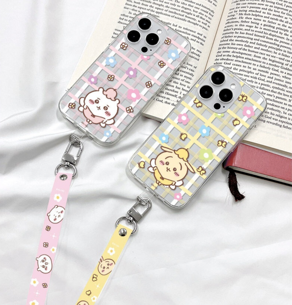 [韓版Chiikawa] Chiikawa Clear Phone Case + Tag Strap 透明手機殼 ＋手機帶