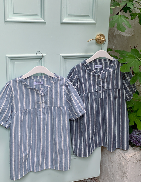 [Juuneedu] Weekend Stripe Couple Short Sleeve Pyjama Set