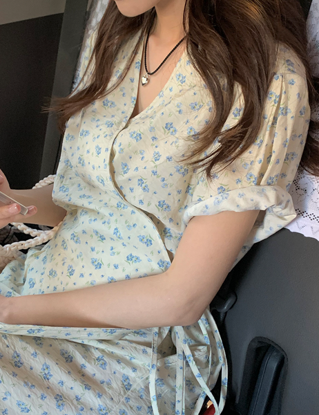 [ORDINAIREMENT] Baby Flower Wrap Dress