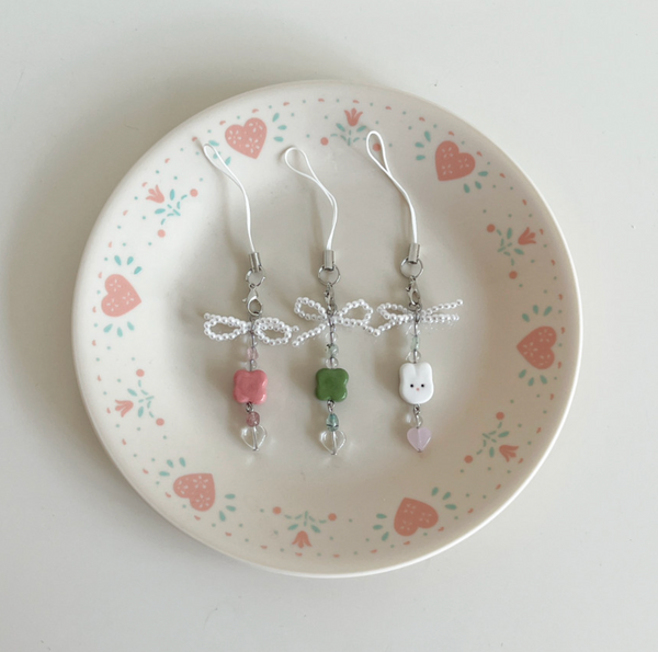 [flo.d studio] Mini Ribbon Beads Keyring