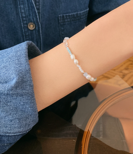 [SOYE PI-NE] Water Pearl Silver Bracelet