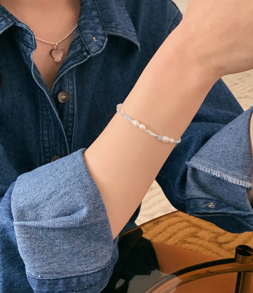 [SOYE PI-NE] Water Pearl Silver Bracelet