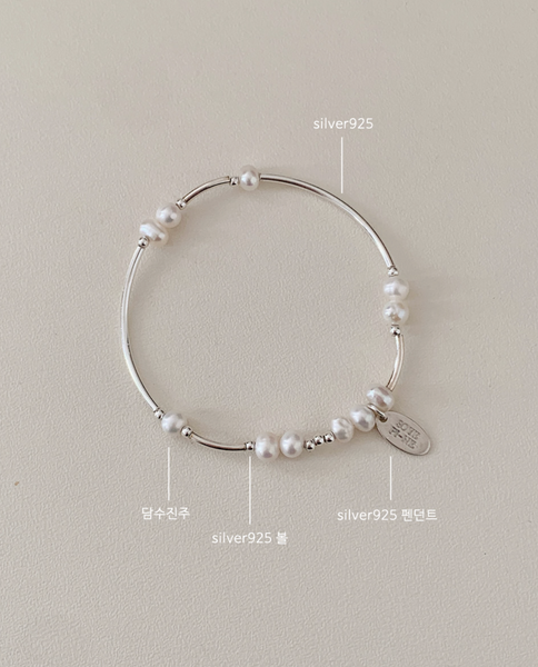[SOYE PI-NE] Freshwater Pearl Silver Bracelet