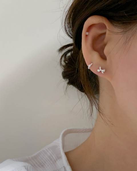 [DUNGEUREON] [925silver] Katie Ribbon Earrings Set