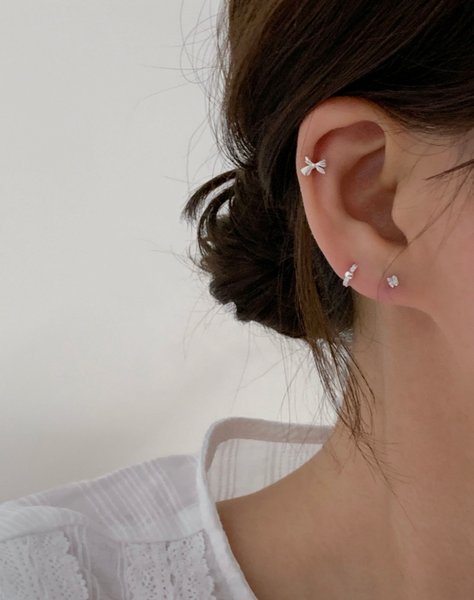 [DUNGEUREON] [925silver] Katie Ribbon Earrings Set