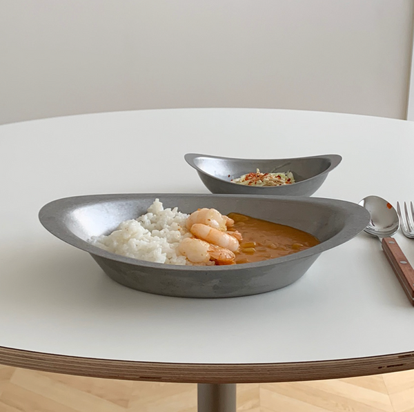 [SINON SHOP] Agueda Vintage Stainless Steel Curry Rice Oval Bowl