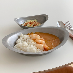 [SINON SHOP] Agueda Vintage Stainless Steel Curry Rice Oval Bowl