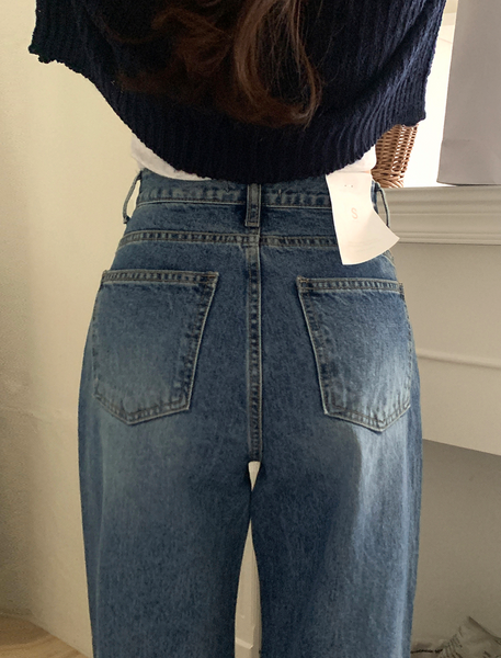 [GIRLS RECIPE] Slit Pocket Long Wide Denim Pants