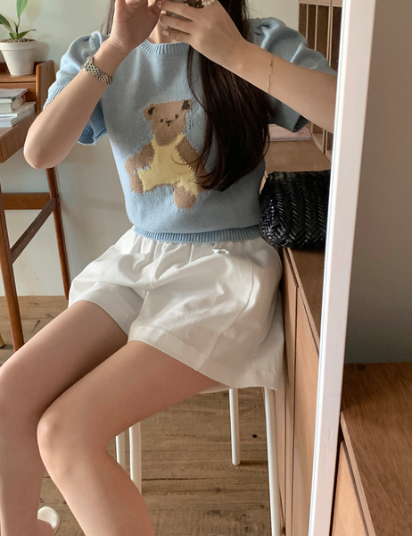 [GIRLS RECIPE] Summer My Bear Short Sleeve Knitwear