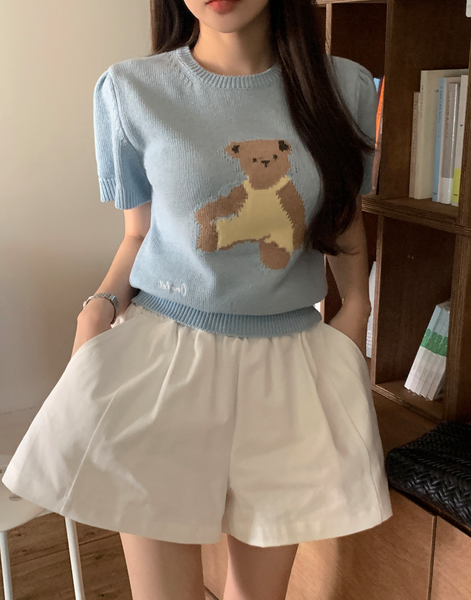 [GIRLS RECIPE] Summer My Bear Short Sleeve Knitwear