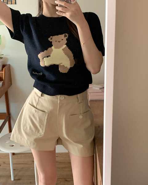 [GIRLS RECIPE] Summer My Bear Short Sleeve Knitwear