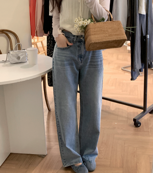 [GIRLS RECIPE] Mild Wide Denim Pants