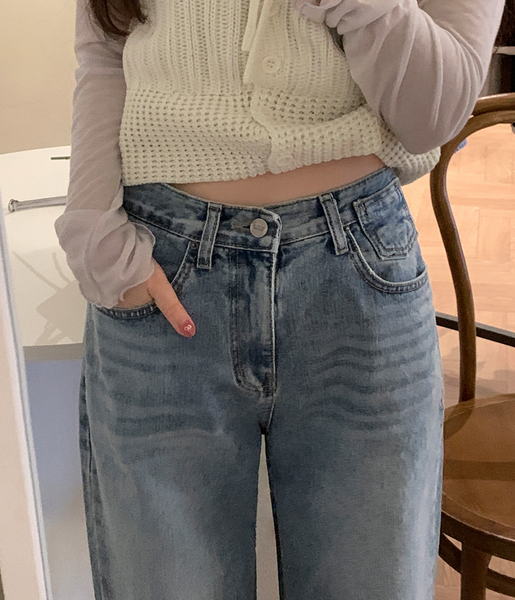 [GIRLS RECIPE] Mild Wide Denim Pants