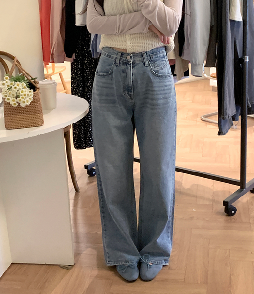 [GIRLS RECIPE] Mild Wide Denim Pants