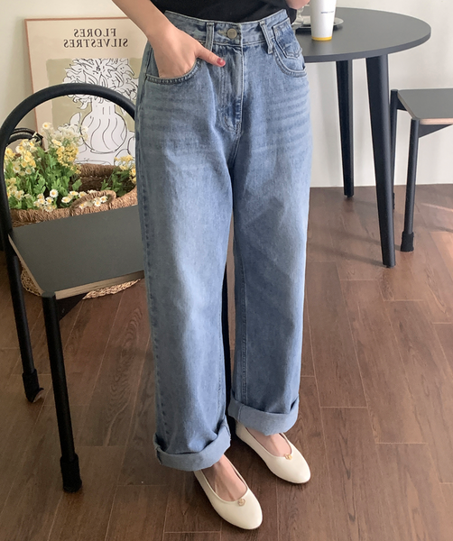 [GIRLS RECIPE] Mild Wide Denim Pants