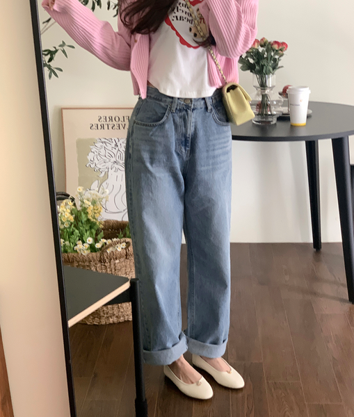 [GIRLS RECIPE] Mild Wide Denim Pants