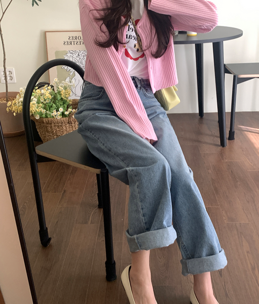 [GIRLS RECIPE] Mild Wide Denim Pants