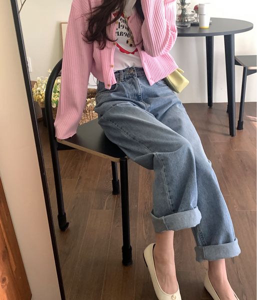 [GIRLS RECIPE] Mild Wide Denim Pants