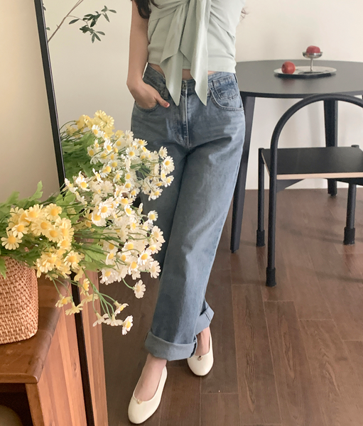 [GIRLS RECIPE] Mild Wide Denim Pants